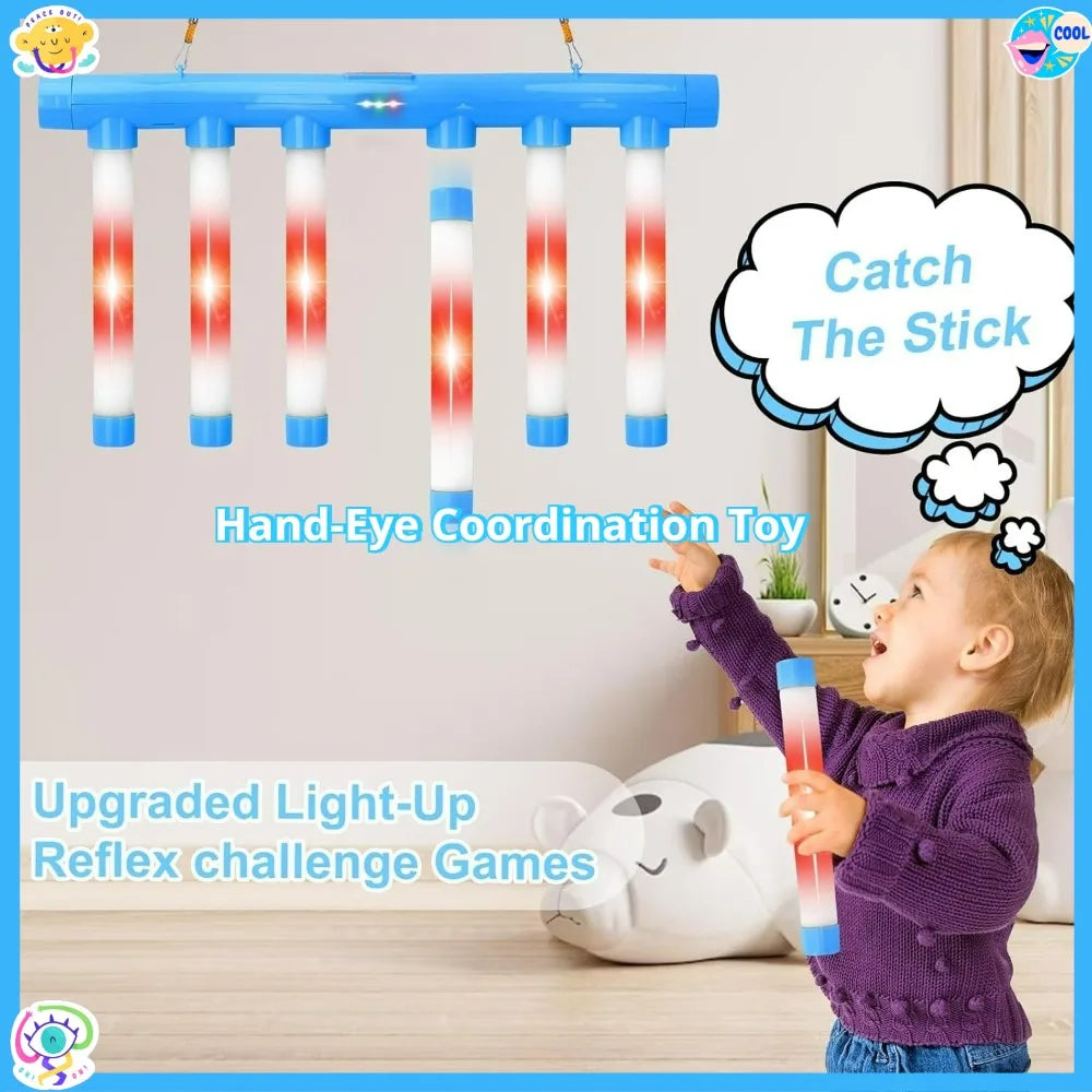 Reflex Game Challenge Catching Sticks Game Drop Catch Win Reaction Training Toy Speed Adjustable Parent-Child Interactive Sport