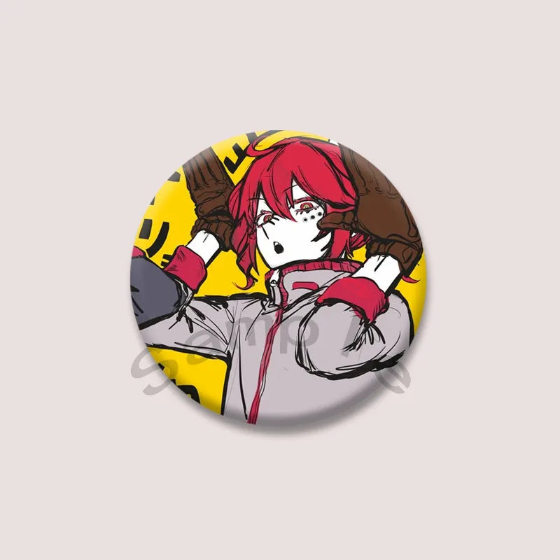 Kasane Teto Badge, Cute UTAU Anime Round Button Pin, Vocaloid Cosplay Brooch for Backpack Clothes, Collectible Gift for Fans