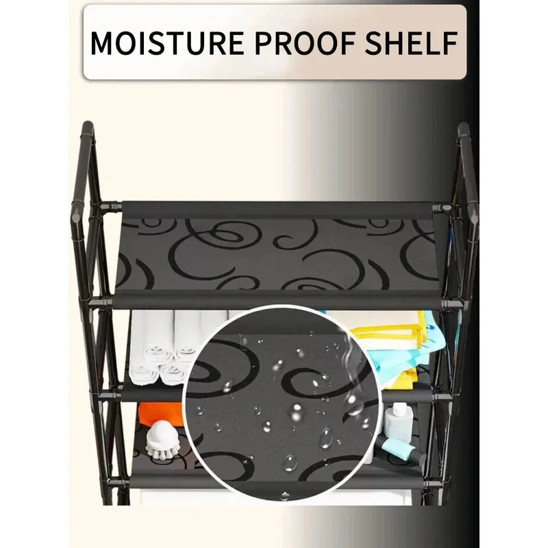 Bathroom Shelf On Toilet White Save Space With 3 Shelves Waterproof Storage Shelf Height Adjustable Legs Washing Machine Shelf