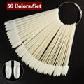1 Set False Nail Tips Clear Nature Black Nail Art Display Oval Fan Style Nail Swatch Polish Stand Tips Practice Manicure Tools