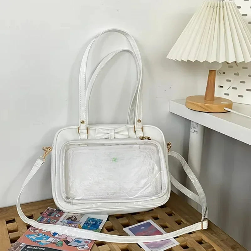 Transparent Japanese Cute Patent Leather Itabag Fashion Girls  Student JK Shoulder Bag Personality Crossbody Bag Ita Bag Сумка