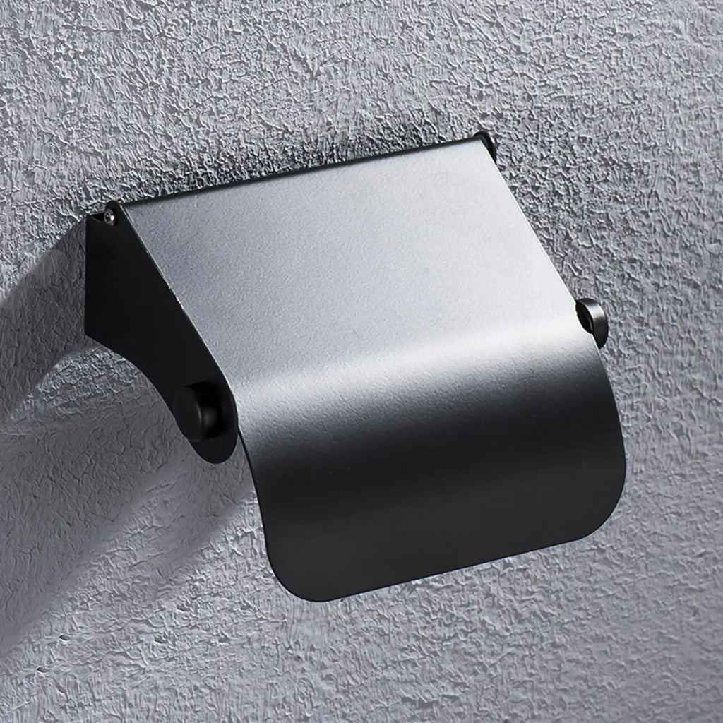 Bathroom Stainless Steel Black Toilet Single Roll Paper Holder  with Screws Wall Mounted Tissue Dispenser Home Accessories