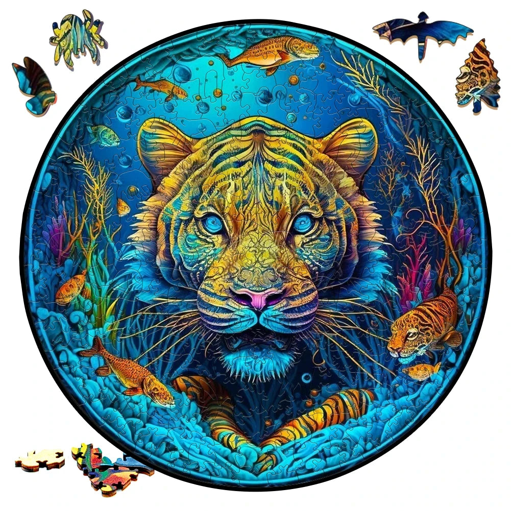 Mysterious 3D Wooden Puzzles Lion Unique Animals Shape DIY Educational Toys Gifts Wooden Jigsaw Puzzle Games For Kids Adults