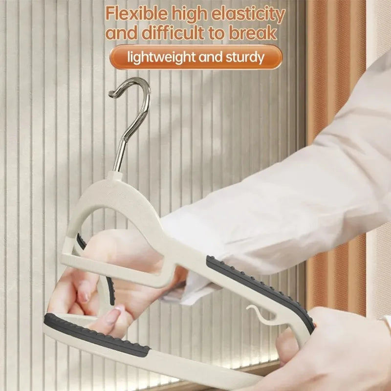 10-piece home clothes hanger set, double hook anti-slip design, reusable, for drying clothes, wet clothes, and wardrobe storage