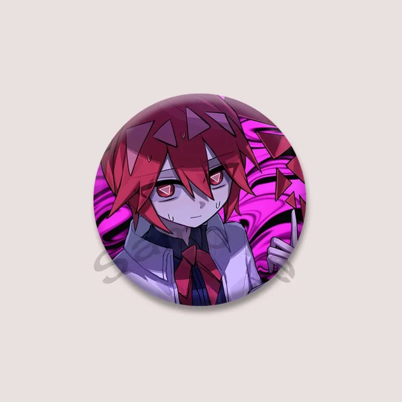 Kasane Teto Badge, Cute UTAU Anime Round Button Pin, Vocaloid Cosplay Brooch for Backpack Clothes, Collectible Gift for Fans