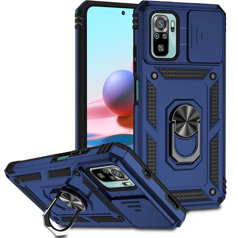 For Xiaomi Redmi Note 10 10s 4G Case Magnetic Holder Ring Armor Funda For Redmi Note 10 Pro Max Note10 10C Lens Protector Cover