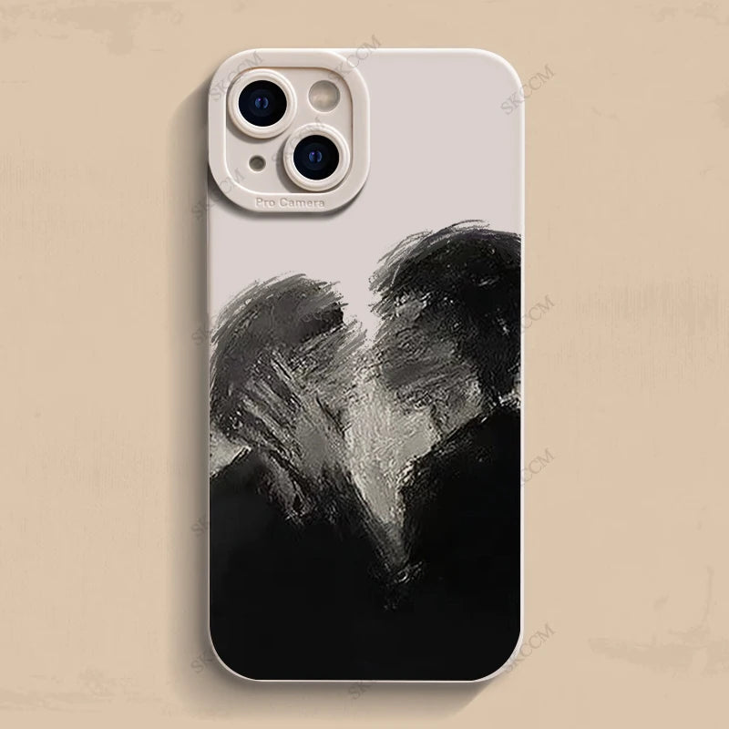 Oil Painting Art Phone Case For iPhone 15 Pro Max 14 13 12 11 Pro Max XS XR X 7 8 14 15 Plus SE 2020 Shockproof Soft Matte Cover