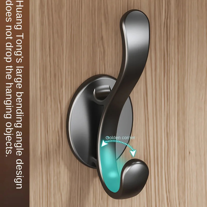 6-Pack Black No-Drill Wall-Mounted Hooks for Entryway, Shoe Cabinet, Wardrobe, Bathroom, Door, Coat Hooks, Single Hook