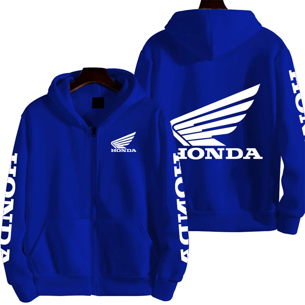Honda Motorcycle Racing Team Competition Men's Outdoor Sports Zipper Hoodie Fashion 2025 New Sport Women's Jacket Coat