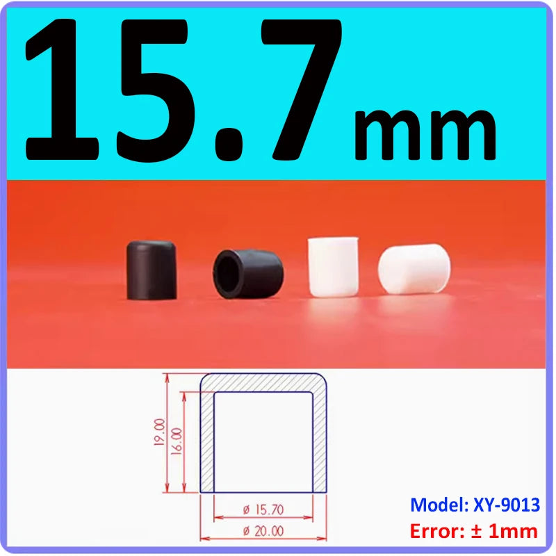  White Silicone rubber cover round steel pipe sleeve end protective cap anti-collision and high temperature resistant 3~68.5mm