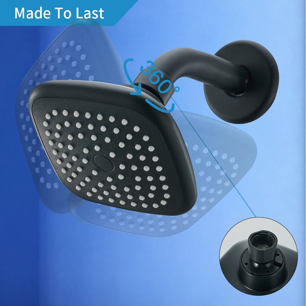 High Pressure Shower Head, Bathroom Powerful Shower Head with Strong Spray, Universal Fit Works with High and Low Water Flow