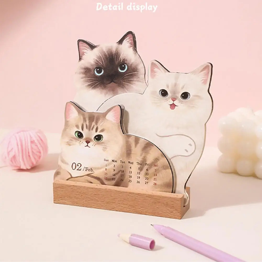 2026 Cute Cat Dog Desk Calendar Mini Desktop Calendar Notes Repeated Writing and Wiping Multi Functional Desktop Decoration ﻿