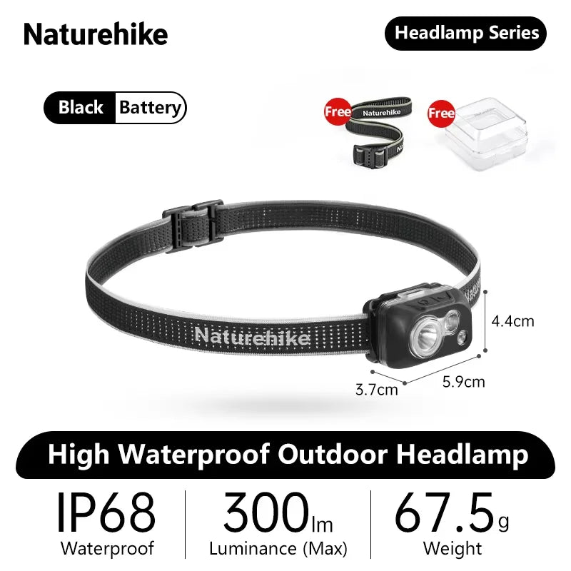 Naturehike High Waterproof Headlight Outdoor Headlamp Hiking Mountaineering Cross-country Running Climbing Super Bright Lights