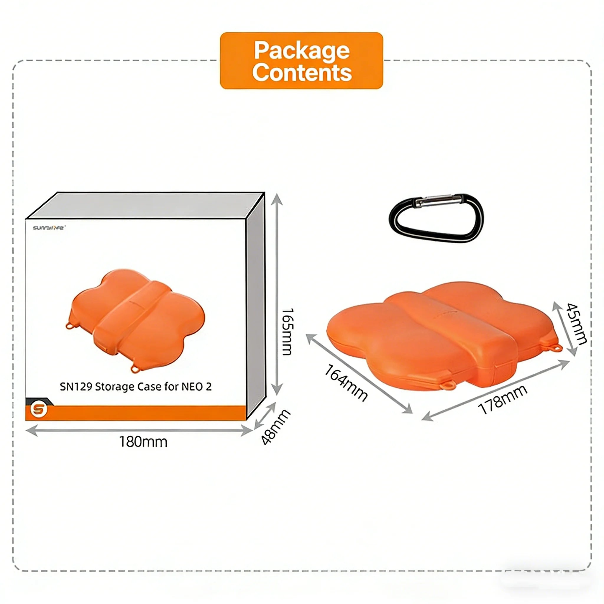 Sunnylife NEO 2 Storage Box, Anti-collision and Scratch-resistant Butterfly Protective Box Portable