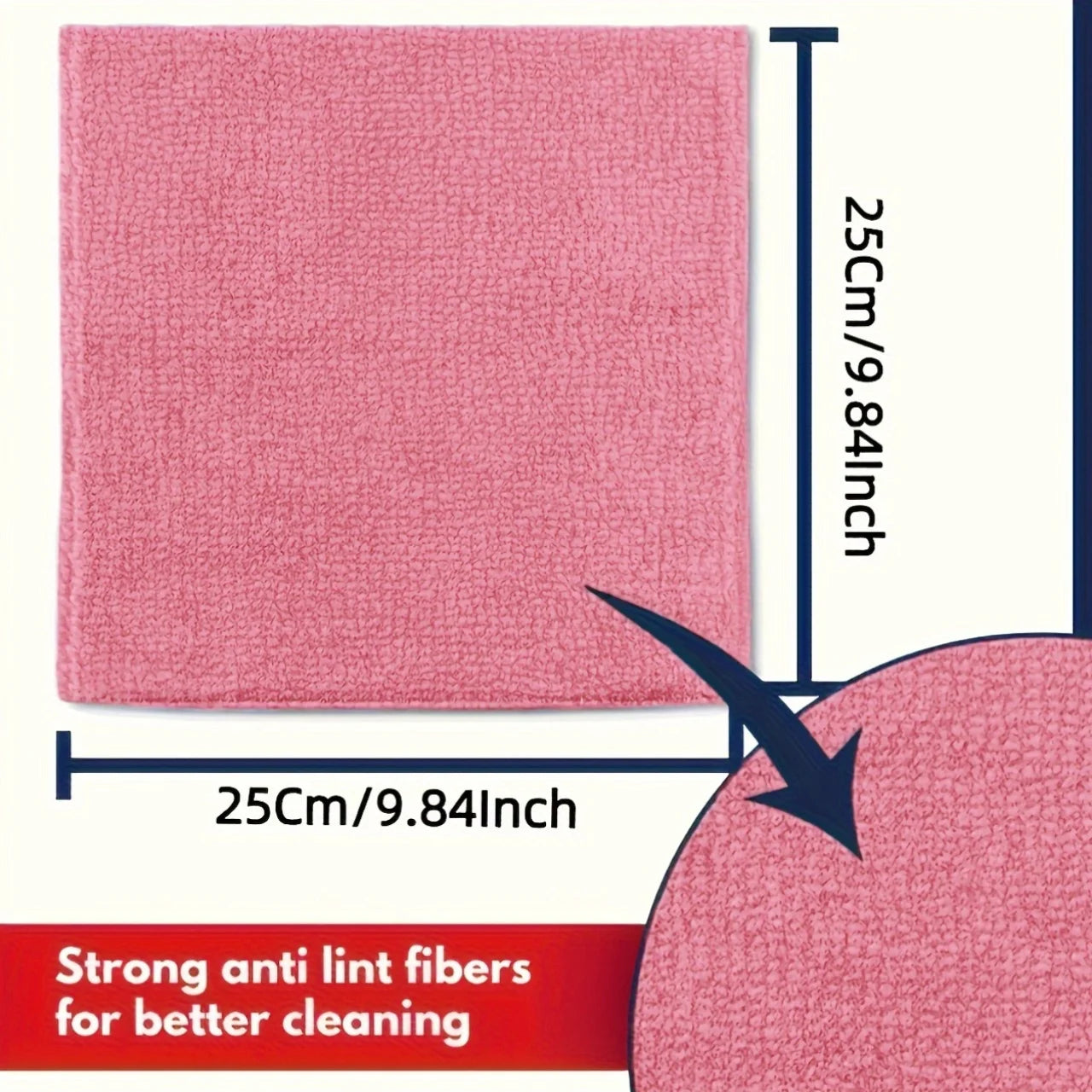 5-50Pcs Light Pink Microfiber Kitchen Towels Super Absorbent Soft Durable Cleaning Cloths Glass Countertops Pans Bowls Faucets