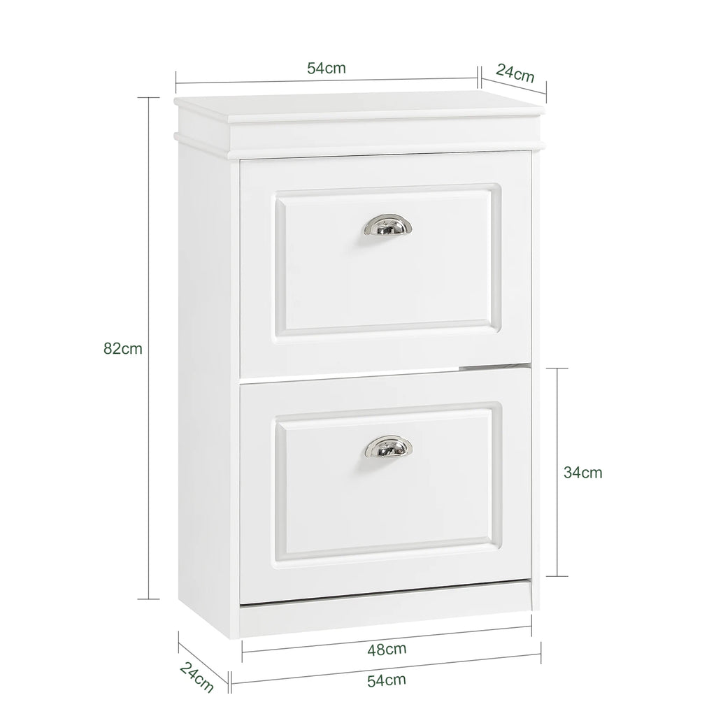 SoBuy FSR78 Shoe dump truck Shoe cabinet with 2 flap shoe rack with 4 shelf surfaces Shoe chest of drawers Shoe shelf