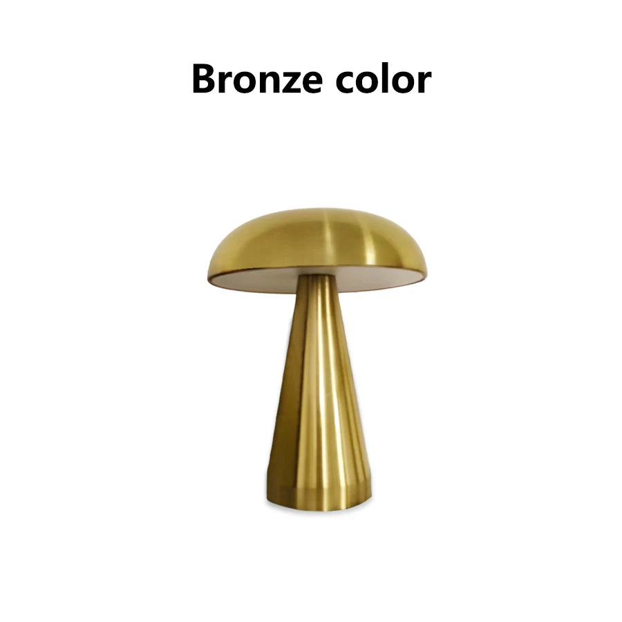 Retro LED Night Light 3 Color Temperature Mushroom Shape Coffee Bar Restaurant Office Bedroom Decor Touch Sensor Table Lamp