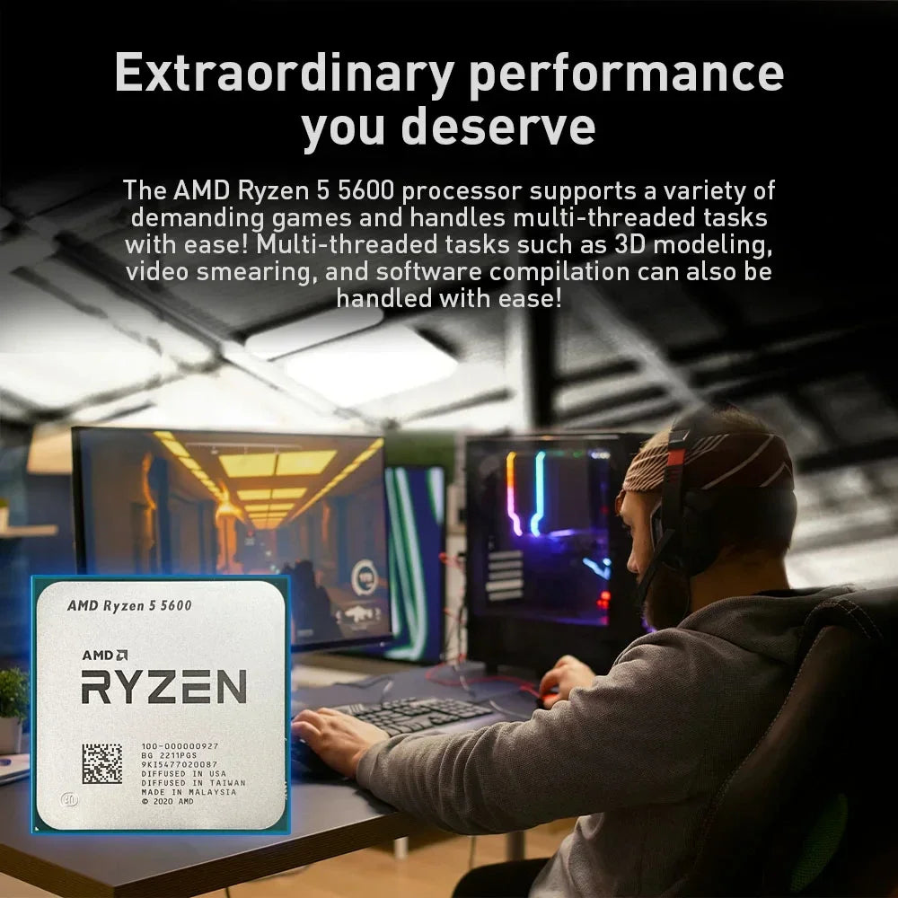 AMD Ryzen 5 5600 3.5GHz NEW L3=32M Processor 7NM 65W 6-Core 12-Thread R5 5600 Socket AM4 DDR4 but No Fan