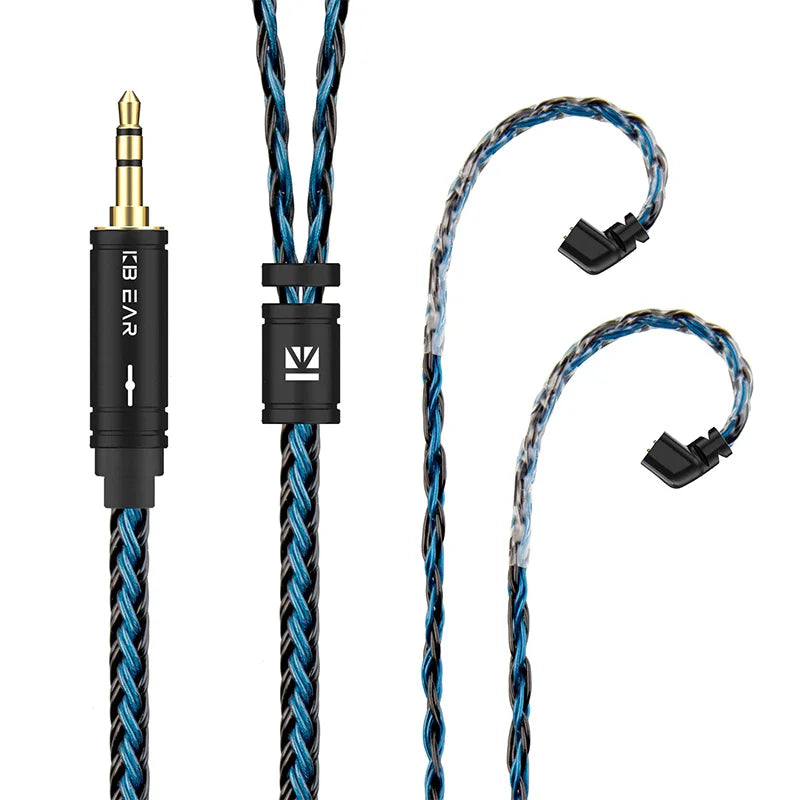 KBEAR ST16 Crystal 16 Cores Upgrade Cable 5N Single Copper Silver-plated 2PIN/MMCX/QDC Earbuds Connector For KS1 Star River Lark