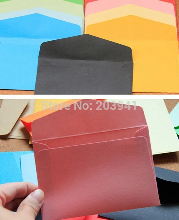 50pcs/lot  Candy color mini envelopes DIY Multifunction Craft Paper Envelope For Letter Paper Postcards School Material