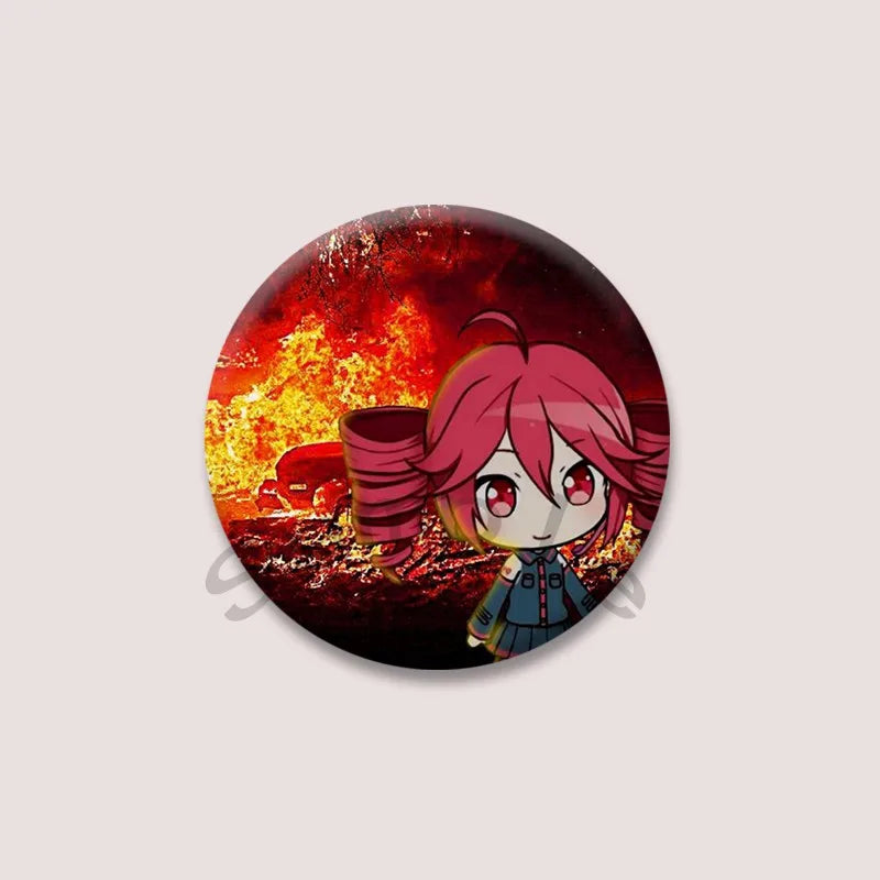 Kasane Teto Badge, Cute UTAU Anime Round Button Pin, Vocaloid Cosplay Brooch for Backpack Clothes, Collectible Gift for Fans