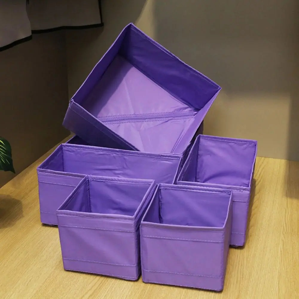 New Fabric Art Closet Organizer Boxes Grey/White/Purple Foldable Underwear Organizer Box Storage Cabinets Clothes