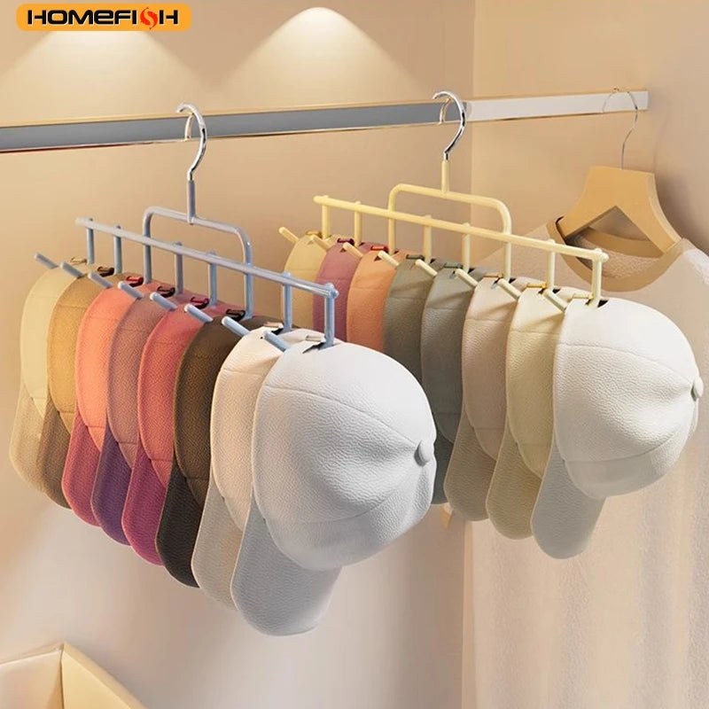 1pc New Hat Rack Instagram-Style Cap Organizer with Hanging Hooks, Fits 8 Tall Caps for Dorm Closet Wall Mounted Baseball