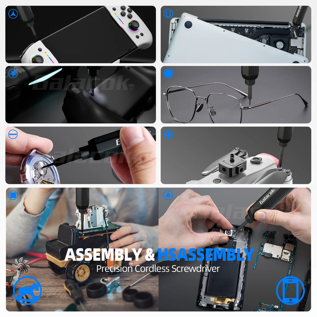 68/76 in 1 Electric Screwdriver Set with 64 Precision Magnetic Bits, 4 LED Lights 5 Torque Settings for iPhone Glasses Watches