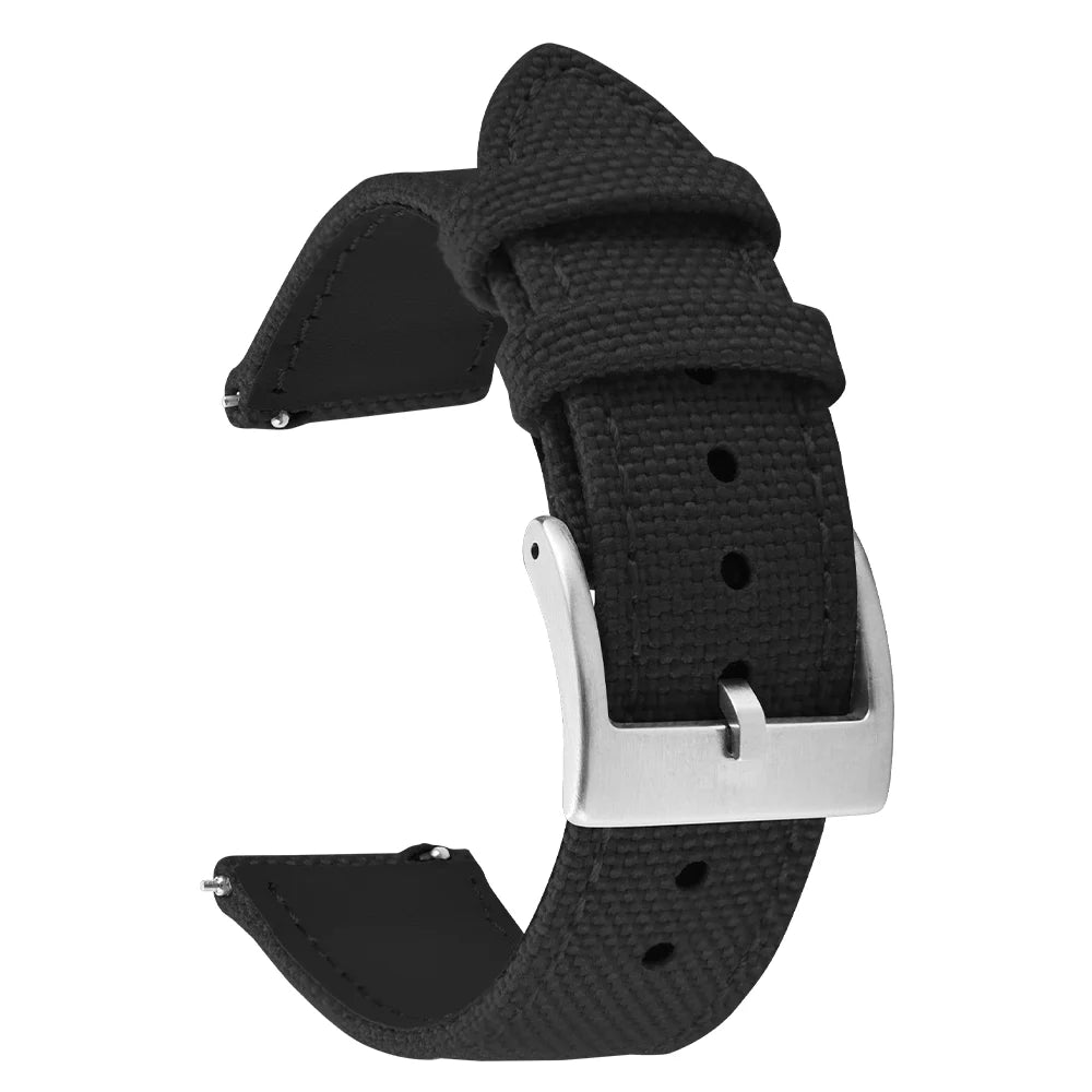 18mm 20mm 22mm Nylon Watch Strap Two-Sided Leather and Sailcloth Watch bands Quick Release Wristbands Sport Belt for Men Women
