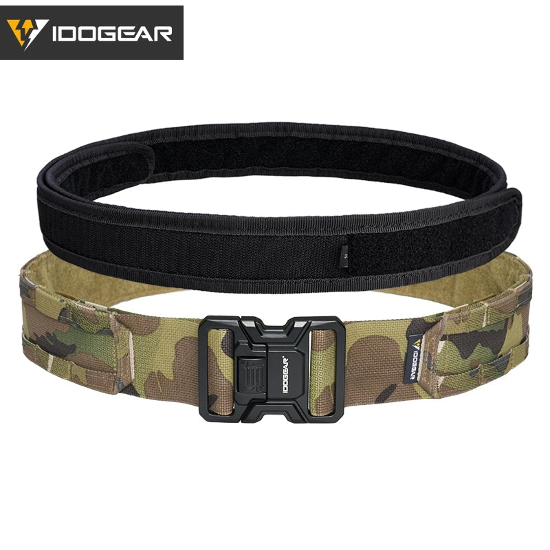 IDOGEAR Tactical 2" Belt Quick Release MOLLE Belt With Inner Outer Adjustable For Men Outdoor Sport Airsoft 3444