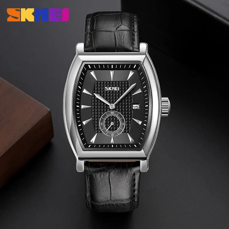 SKMEI 9306 Business Quartz Mens Watches Luxury Leather Date Calendar Waterproof Sport Men Wristwatches Clock Relogio Masculino