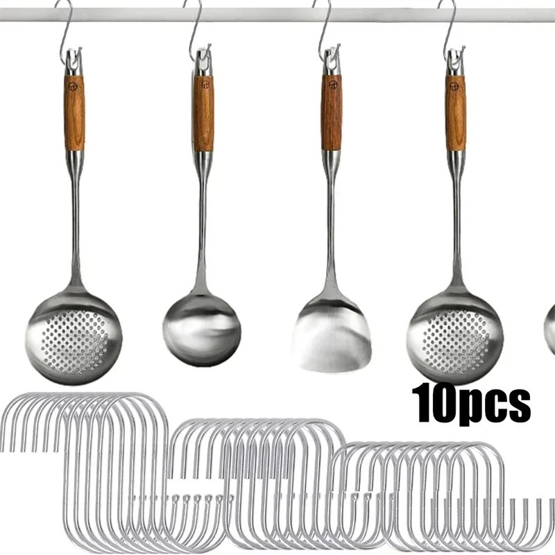 Premium stainless steel hooks, multifunctional hooks for clothes, bags, towels, homes, kitchens, and bathrooms 5pcs/10pcs