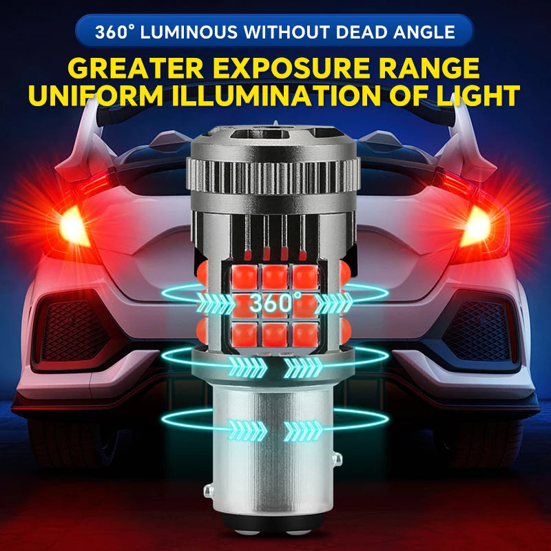 Yirui 2pcs Automobile Accessory LED Canbus 3030 36SMD Turn Signal Light Anti-strobe 1156 1157 7440 7443 With Fan Tail Brake Bulb