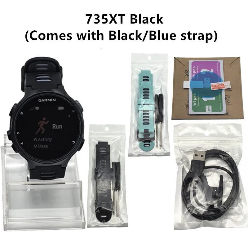Original Garmin Forerunner 735XT GPS Sport Heart Rate Monitoring Watch Support Russian Spanish. Portuguese 95% New