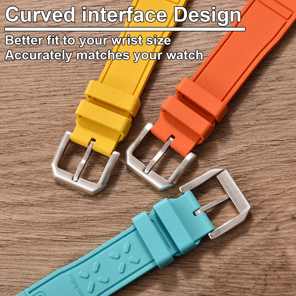 FKM Rubber Strap for IWC Big Pilot Mark Portugieser TOP GUN 20mm21mm 22mm Quick Release Strap Diving Sport Butterfly Buckle Band
