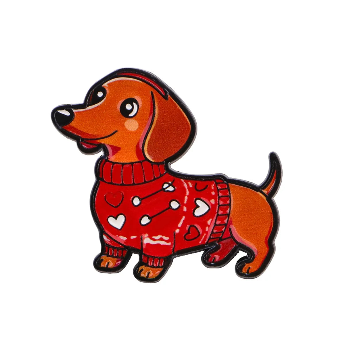 Sweater Sausage Dog Enamel Pins Cute Animal Couple Brooch Lapel Pin Badge on Backpack Clothing Accessories Fashion Jewelry Gifts