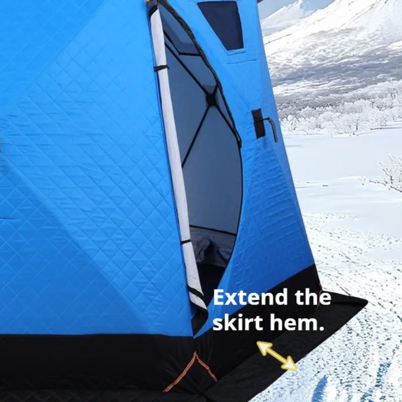 Thickened Winter Fishing Tents Oxford Cloth Windproof Warm Chimney Opening Tents Multifunctional Outdoor Camping Supplies
