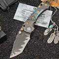 New T1 Heavy Duty Folding Knife Titanium Alloy Handle Camping Outdoor High Hardness Hunting Knife EDC Portable Defense Tool