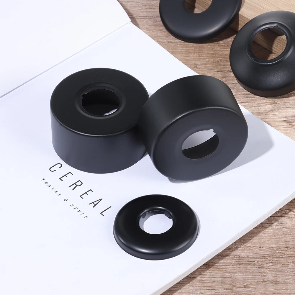 Black Shower Faucet Decorative Cover Stainless Steel Water Pipe Wall Covers Heat Resistant Durable Bathroom Kitchen Accessories