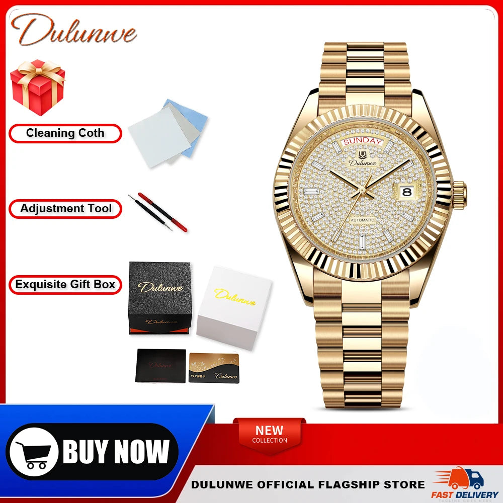 Reloj Hombre Business Style Men Mechanical Wristwatch 41MM Luxury  Automatic Watch For Men Relogios 6075