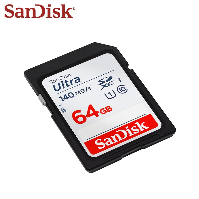 SanDisk Ultra SDXC UHS-I Card 64GB 128GB 256GB 512GB SDHC Memory Card 32GB for Camera Max 140Mb/s Original SD Card HD Video Card