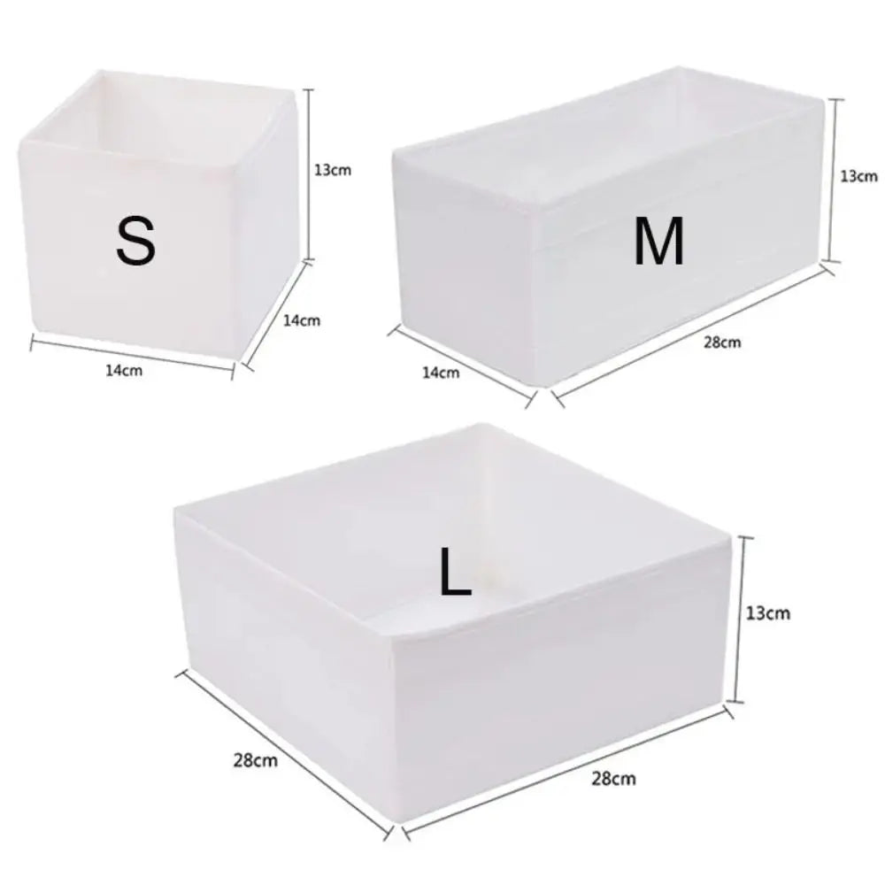 New Fabric Art Closet Organizer Boxes Grey/White/Purple Foldable Underwear Organizer Box Storage Cabinets Clothes