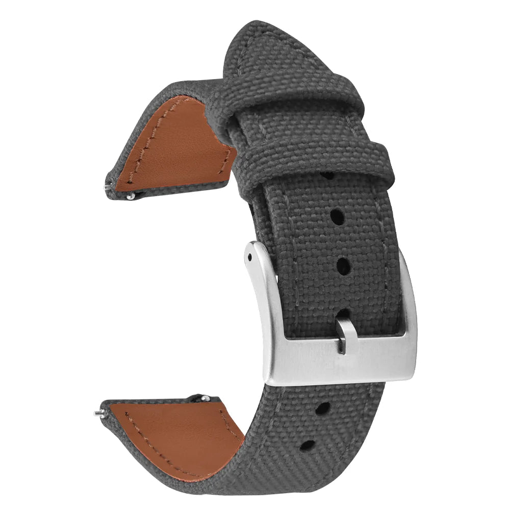 18mm 20mm 22mm Nylon Watch Strap Two-Sided Leather and Sailcloth Watch bands Quick Release Wristbands Sport Belt for Men Women