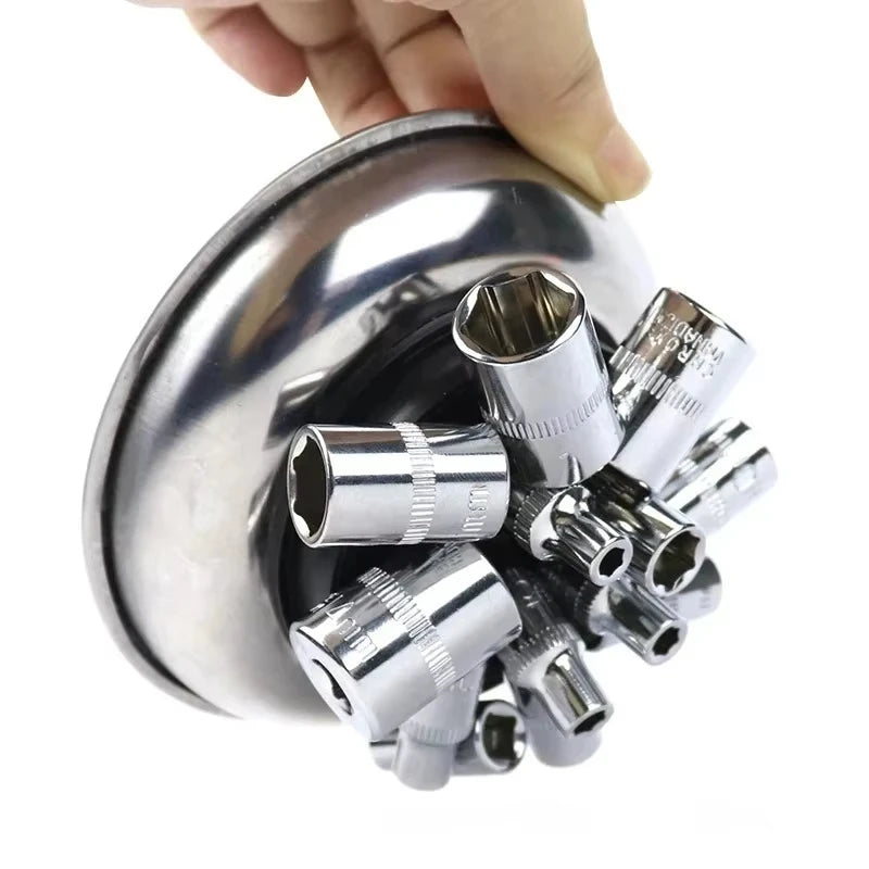 Rafford Magnetic Tray Circular Screw Storage Bowl 3''/4''/6'' Stainless Steel Tools for Auto Suction Pad Tools Screwdriver Bits