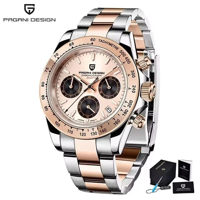 2026 New PAGANI DESIGN Mens Quartz Watches Top Luxury Chronograph VK63 Watch For Men Gift AR Sapphire Mirror Ceramic Bezel Clock