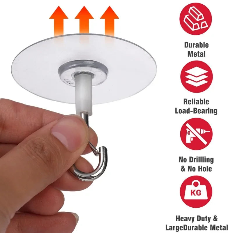 10Pcs Self Adhesive Ceiling Hooks Wall Mounted Hanging Basket Hooks Plant Flower Pot Hanging Rack Home Heavy Duty Storage Tools