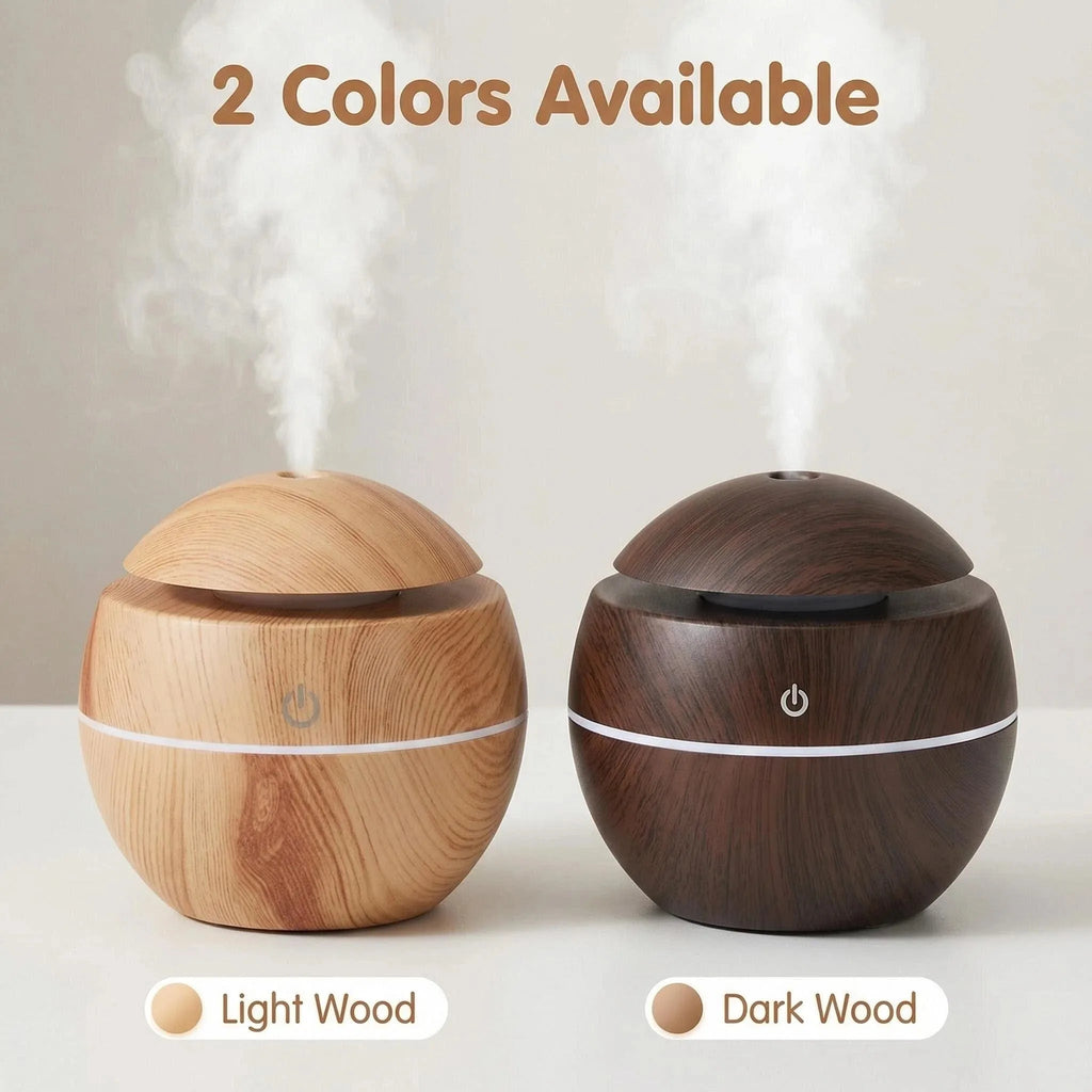Ultrasonic personal humidifier & aroma diffuser with LED mood light support USB power supply