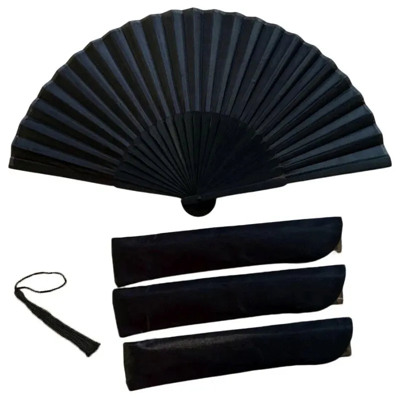 Black Hand Fan Vintage Folding Fans Wedding Party Favor Supplies Dance Home Party Folding Decorative Fans