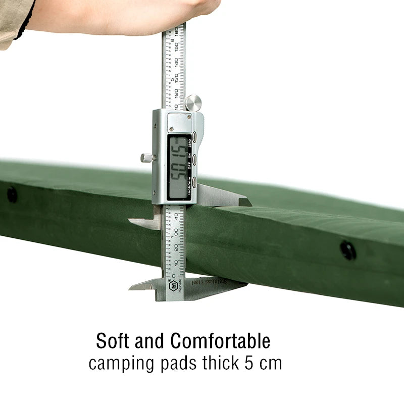 Naturehike Camping Self-Inflating Mattress 5cm Thick Foldable Hiking Airbed Off-Road Ultralight Waterproof Outdoor Sleeping Pad