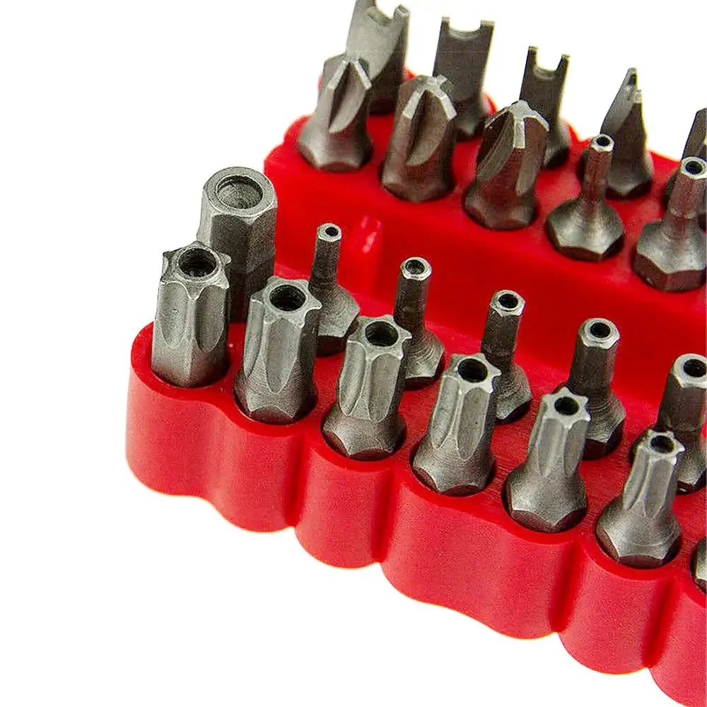 Krachtige 33Pcs 1/4" 6.35mm Magnetic Holder Drill Tools Screws Security Tamper Proof Spanner Star Hex Torx Wing Screwdriver Bits